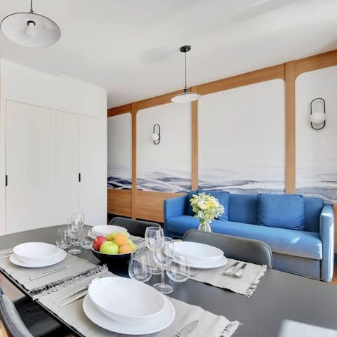 Enjoy space to unwind and dine after a busy day exploring