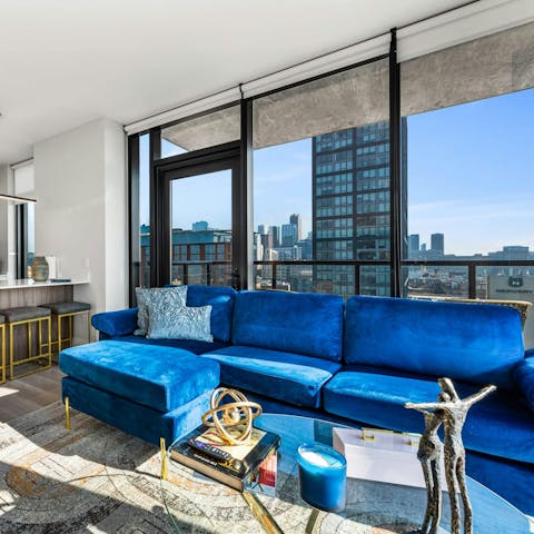 Curl up with morning coffees and soak in the city vistas