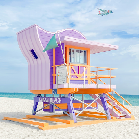 Head to Miami beach, twenty-four minutes away by car