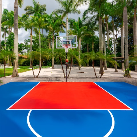 Shoot some hoops in the basketball court