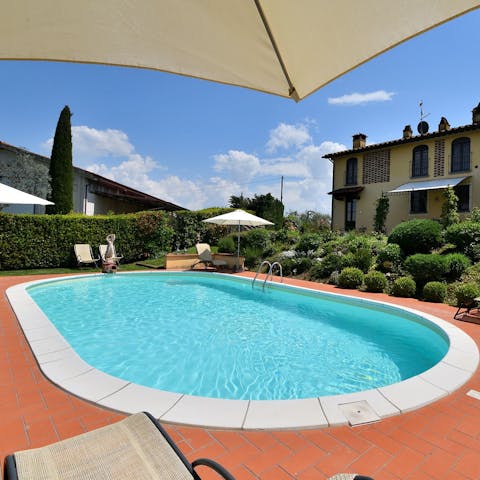 Cool off from the Italian sun in the private pool
