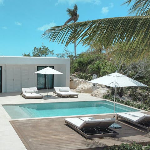 Bask in the Caribbean sun from the comfort of the private pool area