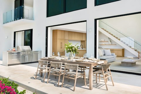 Enjoy alfresco meals at the outdoor dining table