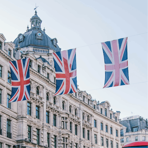 Soak up the buzz of central London – a short tube ride away