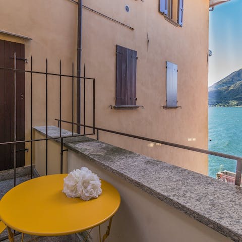 Enjoy a quiet morning coffee on the little balcony