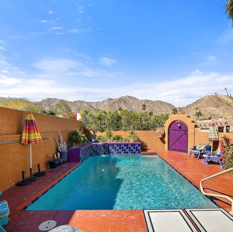 Dive into the private pool to make the most of the California heat