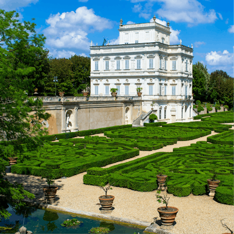 Get lost in the hedge maze at Villa Doria Pamphili, thirty minutes away