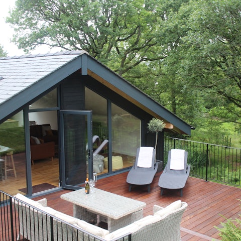Relax with a book on the terrace amongst the trees