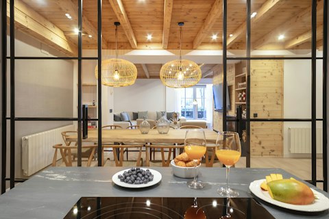 Cook and eat together in one warm, open space