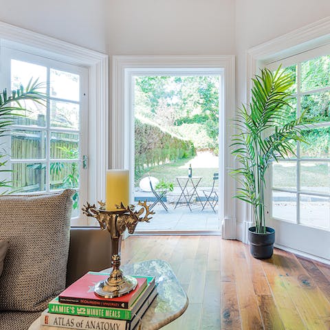 Admire the home's character features, high ceilings and stylish decor