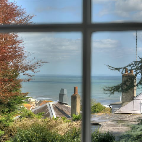 Admire the sea views from the cosy window seat