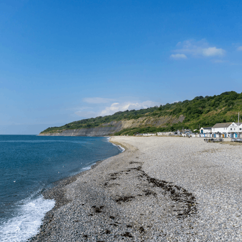 Sprawl out on Lyme Regis Front Beach, fifteen minutes on foot