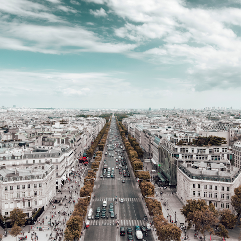 Browse world-class boutiques along the Champs-Élysées – just over 1 kilometre away