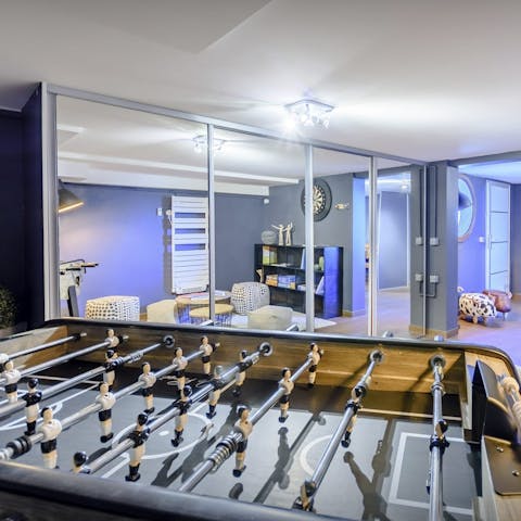 Play some table football in the games room