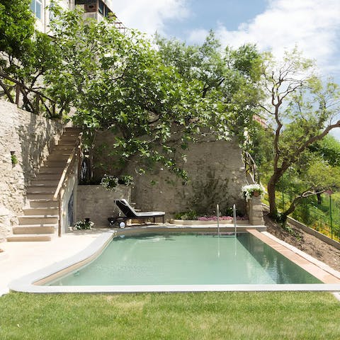 Go for a refreshing dip in the private pool
