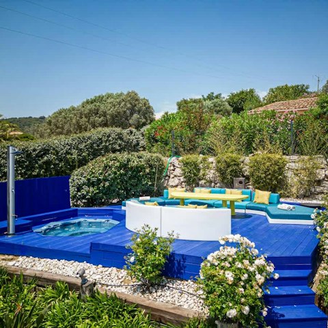 Sink into relaxation in the hot tub