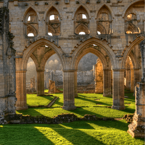 Take a thirty minute drive to the ruins of Rievaulx Abbey
