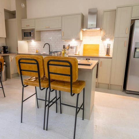 Tuck into your breakfast at the kitchen island