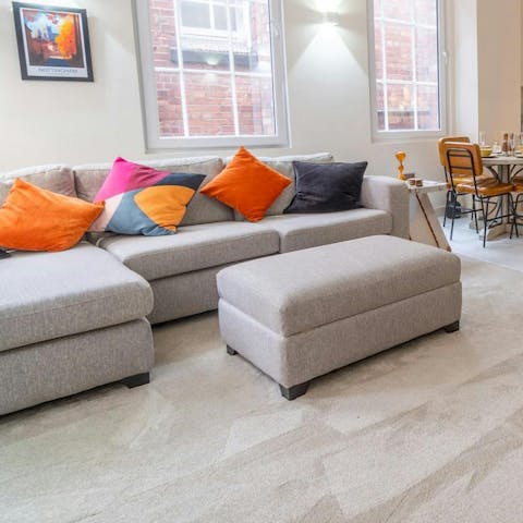 Enjoy a moment's peace on the comfortable sofa