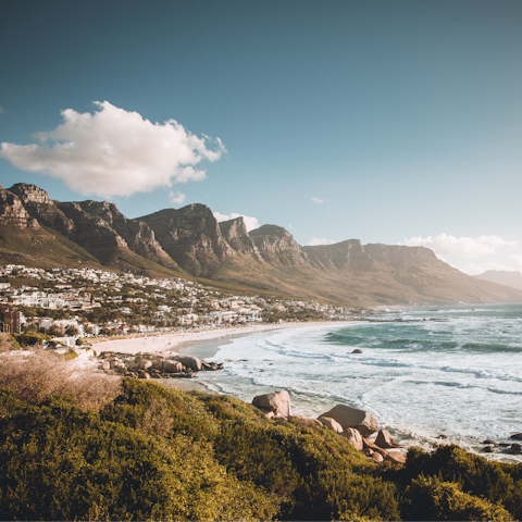Splash in the shallows at Camps Bay Beach – it's 100 metres away