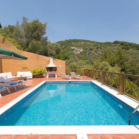 Cool off on hot afternoons with a dip in your private pool