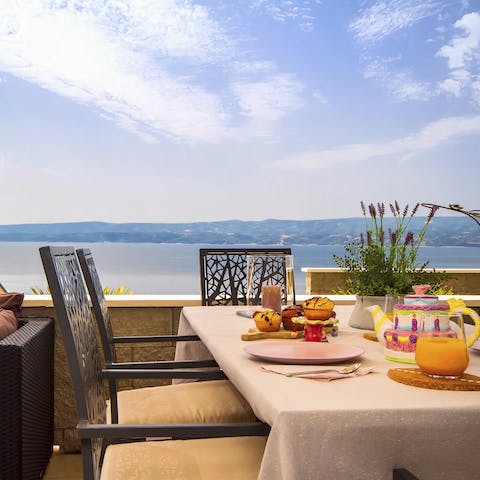 Dine alfresco on the terrace with the Adriatic Sea as your backdrop