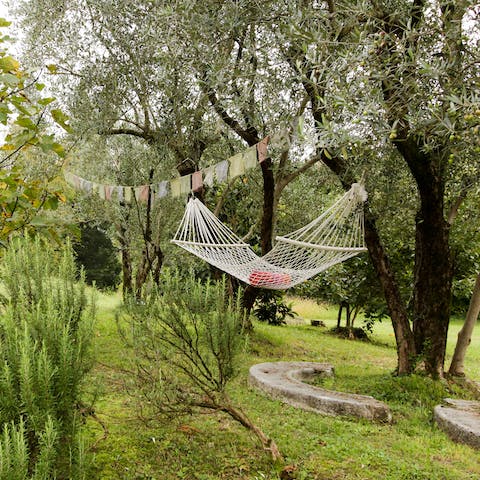 Relax in the serenity of the garden and spend a lazy afternoon in the hammock