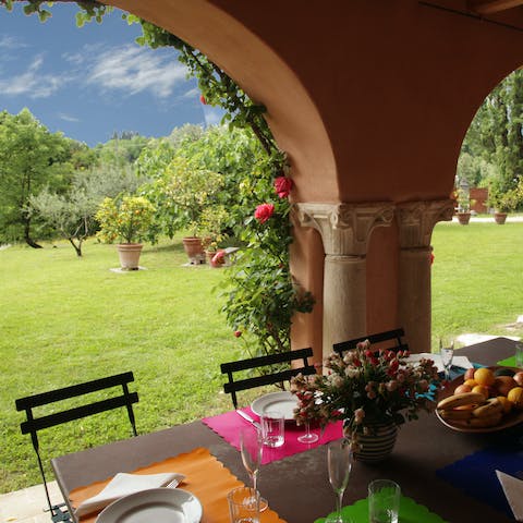 Enjoy traditional Italian dining on the terrace