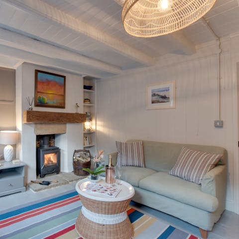 Cosy up by the wood burner after a day spent in the great outdoors