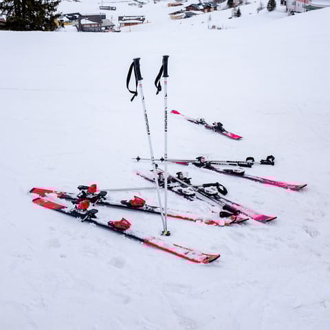 Carve up the snow on the nearby slopes