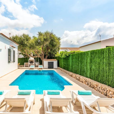Soak up the Spanish sun from in or beside the private pool