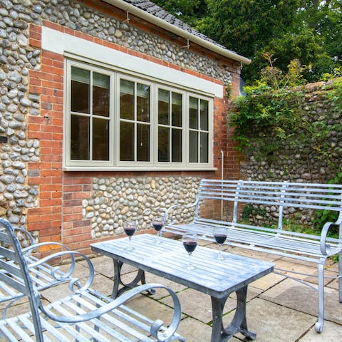 Relax in the privacy on your enclosed patio garden