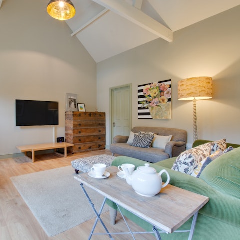 Claim a side of the sofa and settle in for a movie night in front of the TV