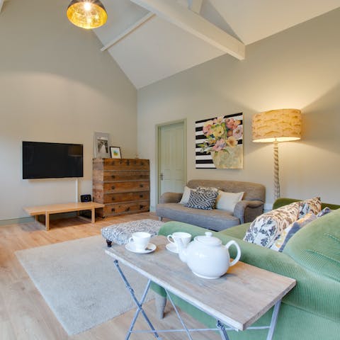 Claim a side of the sofa and settle in for a movie night in front of the TV