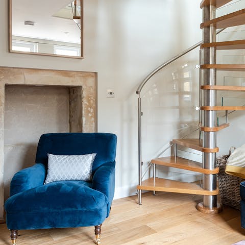 Relax after a day of exploring in the plush living area