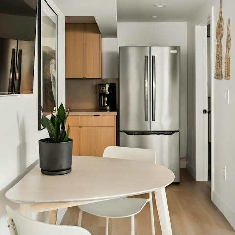 Rustle up breakfast in the kitchenette before heading to the beach