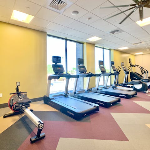 Work out in the on-site gym