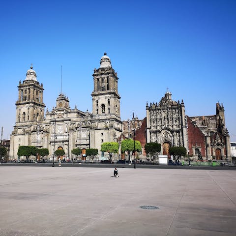 Marvel at the beautiful architecture of Mexico City