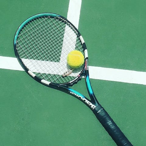 Play a few games on the tennis court