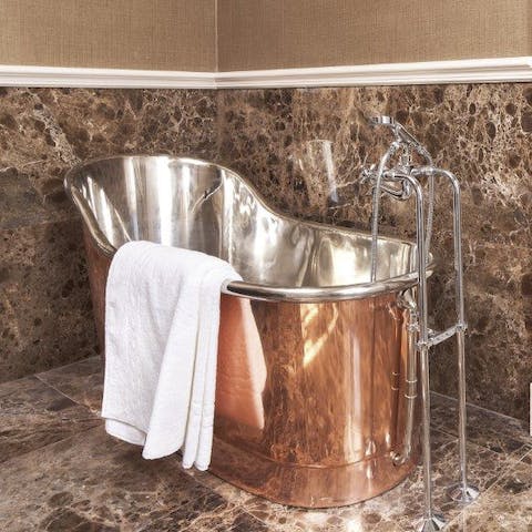 Indulge in a long soak in the master suite's bathtub