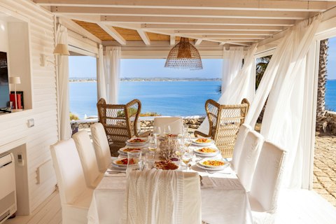 Enjoy incredible sea views while dining at hone