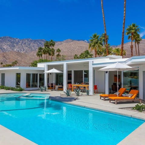 Take in mountain views from your private pool