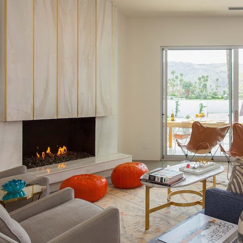 Cosy up by the fire on cooler nights