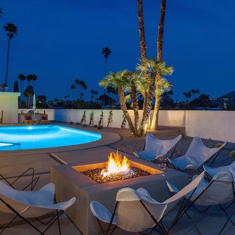 Spend sociable evenings gathered around the fire pit