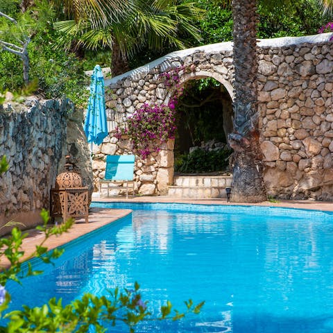 Slip into the shared pool to cool off from the heat of the summer sun