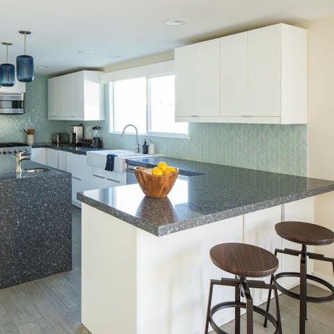 Cook up a storm in the state-of-the-art kitchen