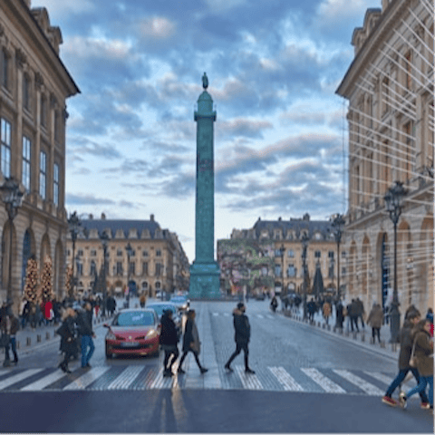 Start your sightseeing around the corner at Place Vendôme