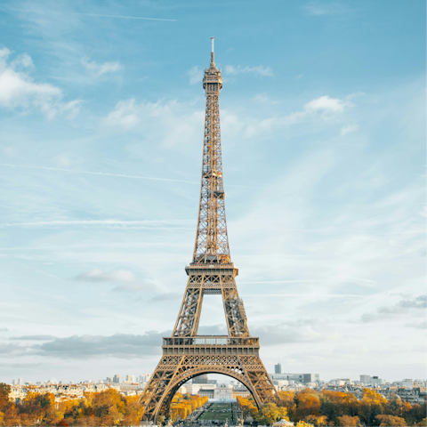 Walk thirty minutes to the Eiffel Tower