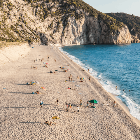 Drive down to one of the island's beaches in around a quarter of an hour