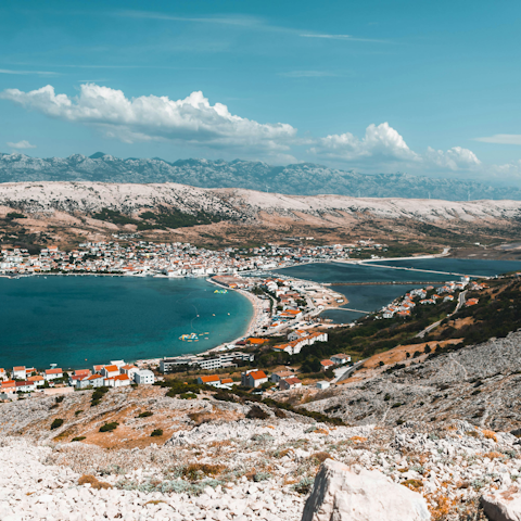 Explore Pag's coastline, just a one-minute stroll away